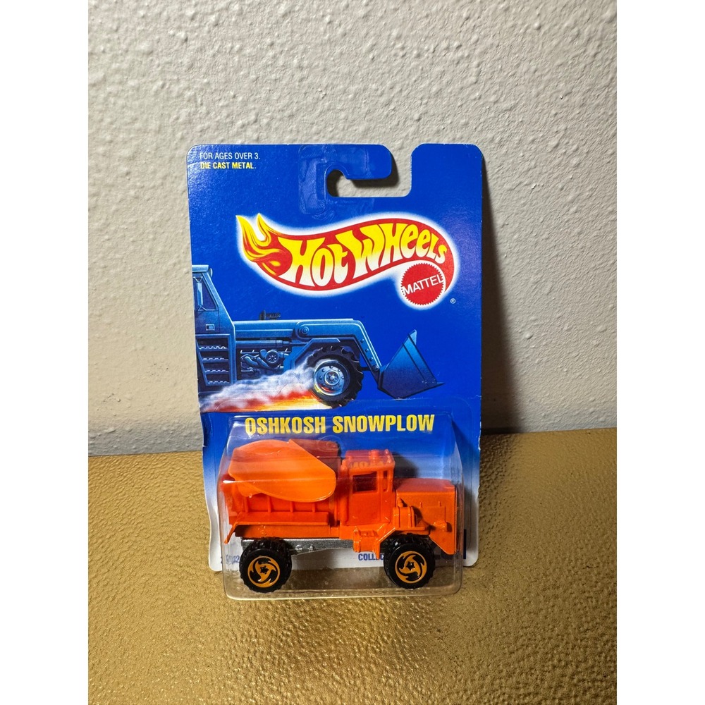 Hot Wheels Oshkosh Snowplow Orange‎ Workhorses Collector 201 Diecast 1991 Mattel